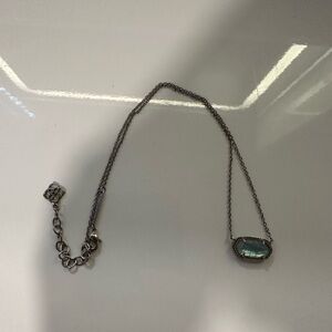 Kendra Scott Elegant Silver Necklace With Blue Pendent